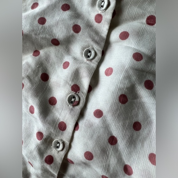 Kimchi Blue Womens Pink White Polka Dot Preppy Button Up Front Halter Top Small - Picture 4 of 8